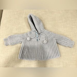 Vintage Crochet knit baby hooded jacket sweater 18 months